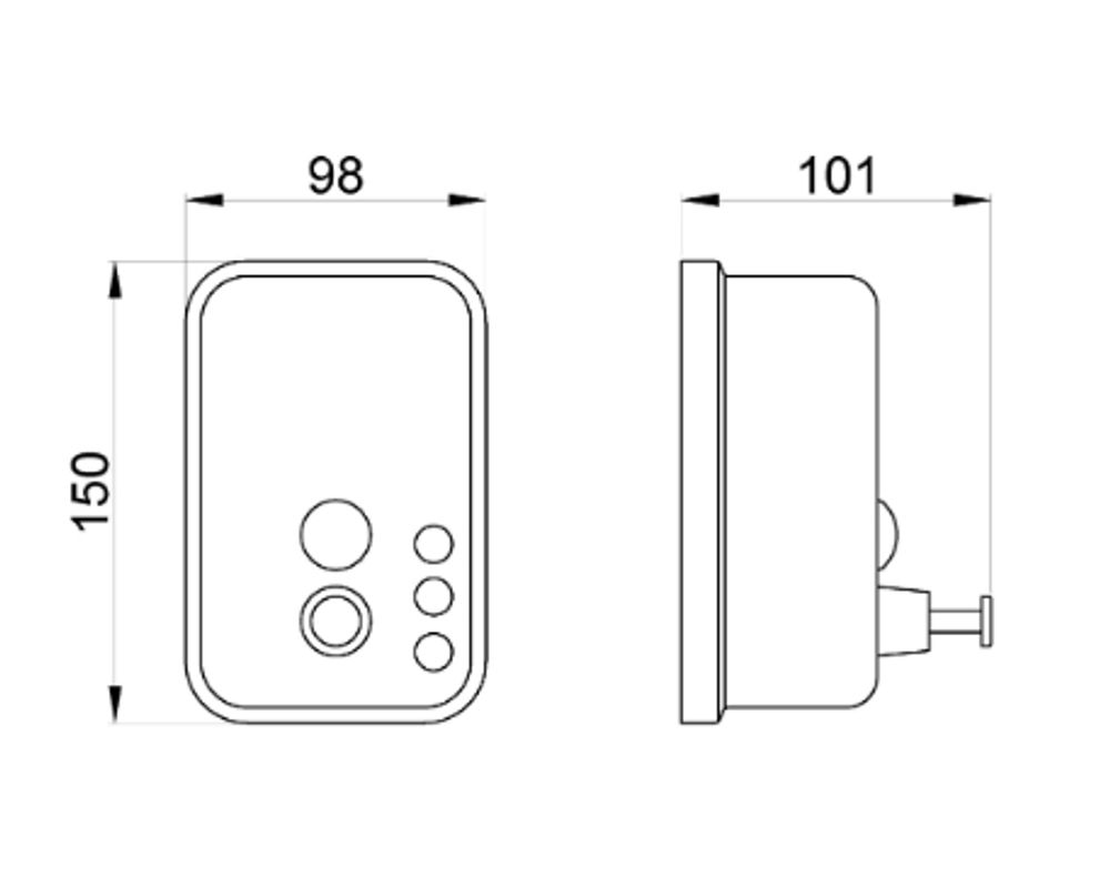 Диспенсер для мыла с кнопкой 600 мл. нерж. сталь INOX 03001.06.В глянцевый