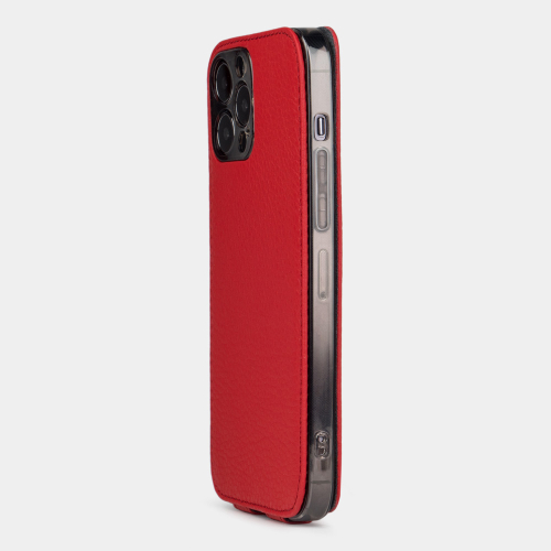 Чехол для iPhone 15 Pro Max из кожи теленка, красного цвета