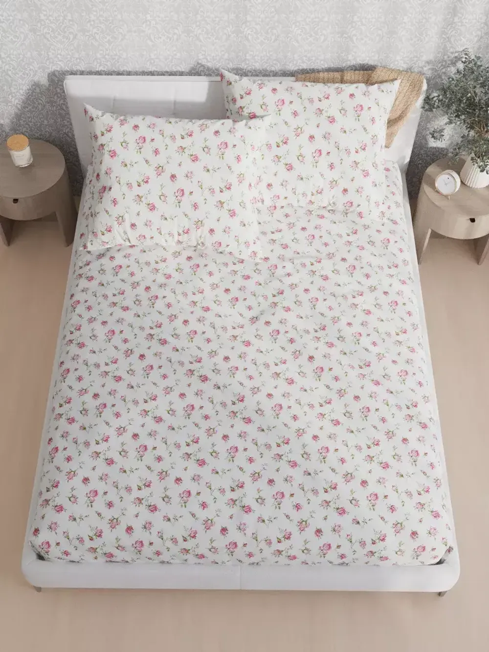 Постельное белье Полисатин Мечта "Бутоны роз" 1,5-сп Наволочка 50х70 см 1 шт Простынь 150x215 смПододеяльник 145x215 см