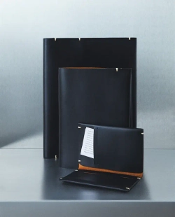 ZARA HOME КОЖАНАЯ ОБЛОЖКА ДЛЯ ПАСПОРТА, ЧЕРНЫЙ