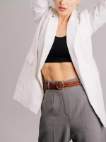 Ремень кожаный плетеный