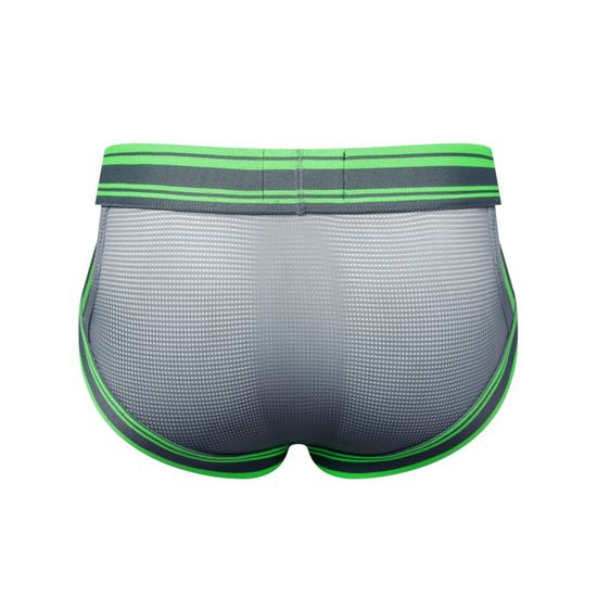 Мужские трусы брифы серые с вырезами по бокам JOCKMAIL JM2024-3