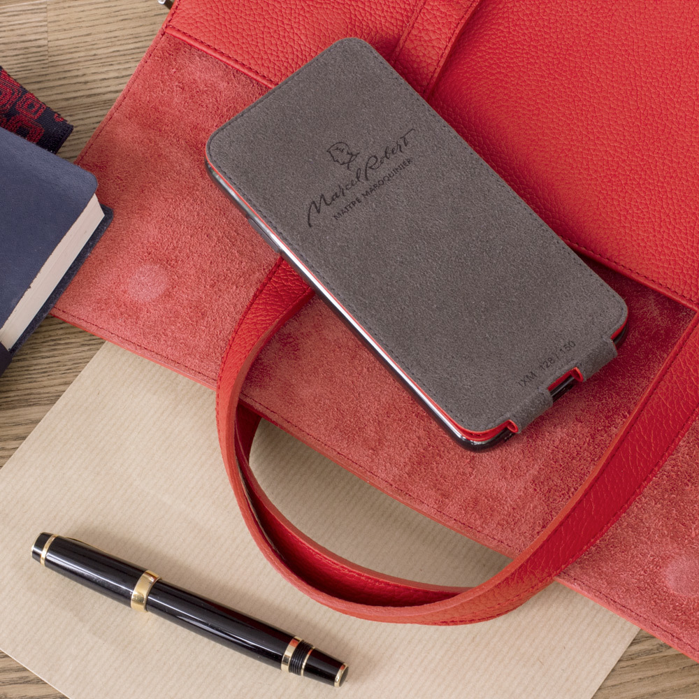 Чехол для iPhone XS Max из натуральной кожи теленка, красного цвета