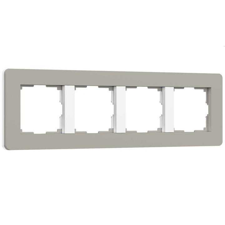 Рамка Werkel Split на 4 поста дымчатый/белый W0043067 4690389206108