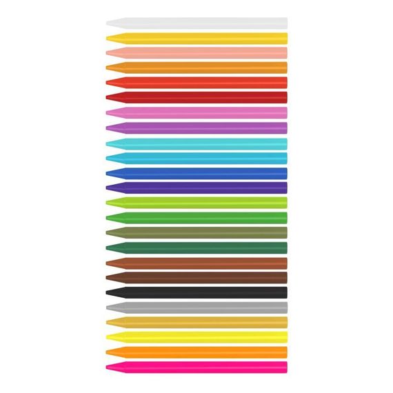 Rəngli karandaş \ Цветные карандаши \Box 24  round plastıpastel colours mılan