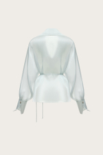 БЛУЗА ИЗ ЖЕМЧУЖНО-СЕРОЙ ОРГАНЗЫ