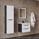 Тумба подвесная IDDIS Cloud, 60 см, белая/черный мрамор, CLO60B0i95