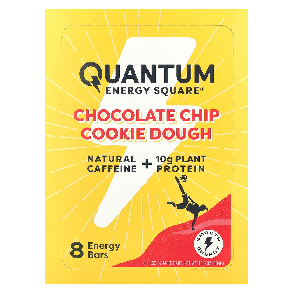 Quantum Energy Square, Energy Square®, тесто для шоколадного печенья, 8 батончиков, 48 г (1,69 унции)