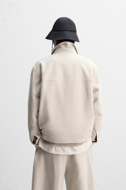 ZARA X NANUSHKA ТОНКАЯ КУРТКА С КАРМАНАМИ, ЭКРЮ