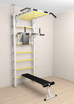 Шведская стенка Sv Sport враспор (Турник рукоход/Брусья/Скамья)