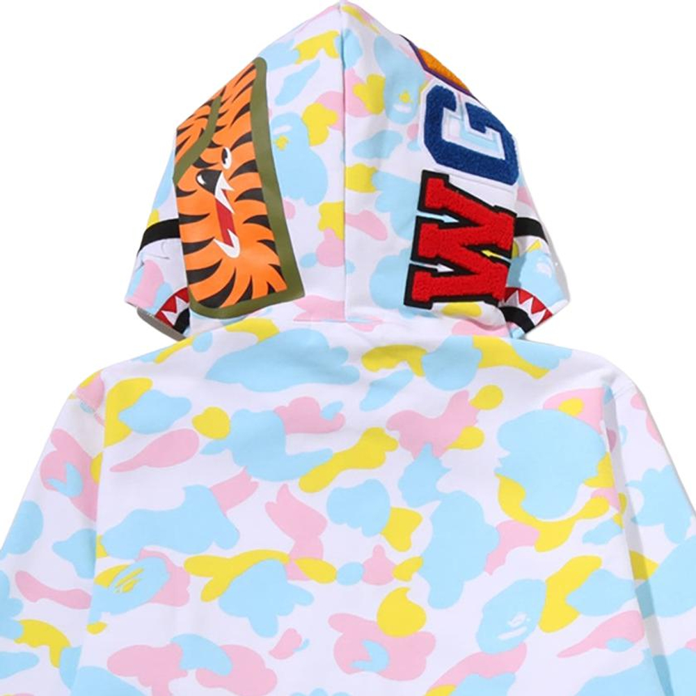 A Bathing Ape Bathing Ape Multi Camo Sweatshirts Cotton Long Sleeved Moderate No Fleece Lined Regular Edition Zip Closure 1m20 115 005 белый