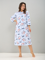 Ночная сорочка С-013/голубой-букетроза