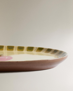 Zara Home блюдо сервировочное из фаянса, цвет бордовый, 41 см