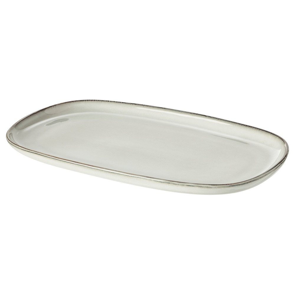 IKEA GLADELIG  (ИКЕА ГЛАДЕЛИГ)  -  Тарелка, серая, 31x19 см