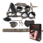 Чёрно-золотистый набор БДСМ (Цвет: черный с золотистым)