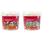 Мел для асфальта 7цв. 21шт. "Мультики" квадратные, пластиковое ведро (Гамма)