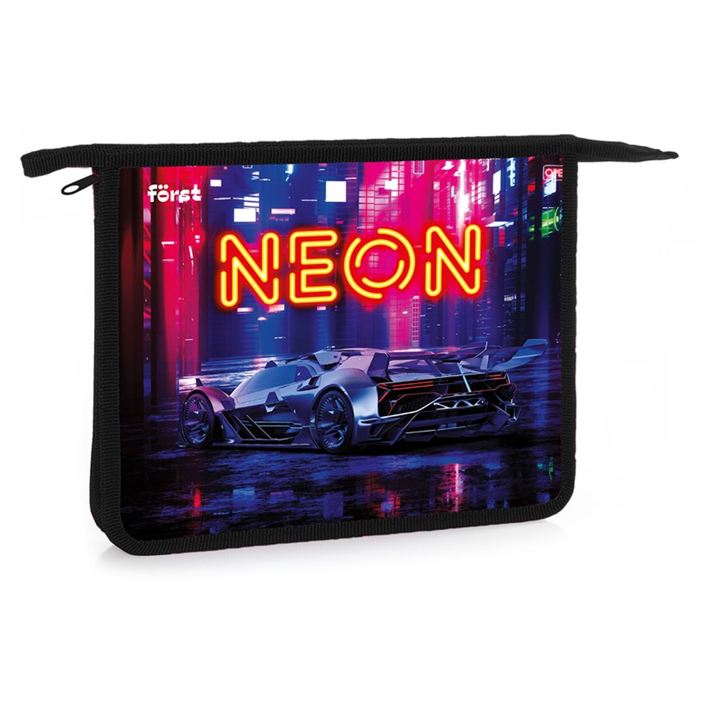 Папка для тетрадей 1 отделение, А5, Först "Neon knights", 240*205*40мм, пластик, на молнии