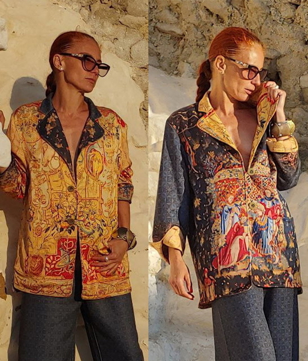 Двусторонний жакет "Фландрия", по мотивам средневековых шпалер