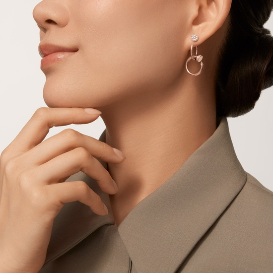 Серьги Juste un Clou двойные с бриллиантами