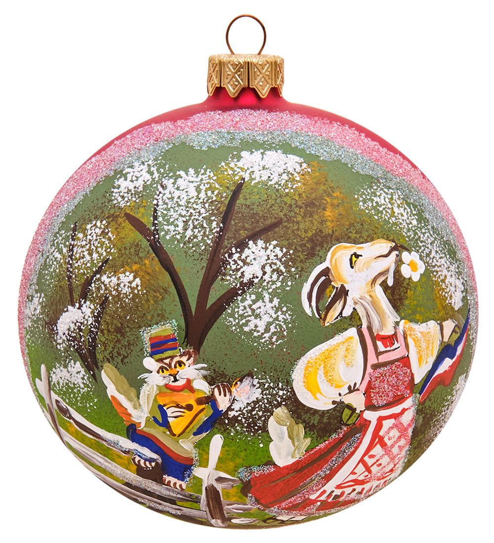 Элита НФШ-1445/1 Ел.украшение Шар «Козочка с котом» 100 мм