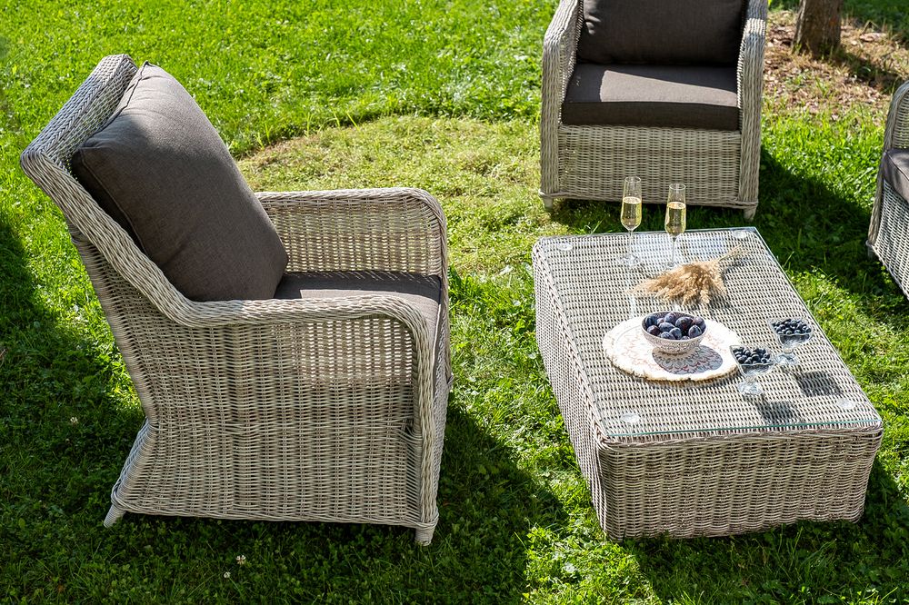 "Гляссе" лаунж-зона из искусственного ротанга, цвет бежевый