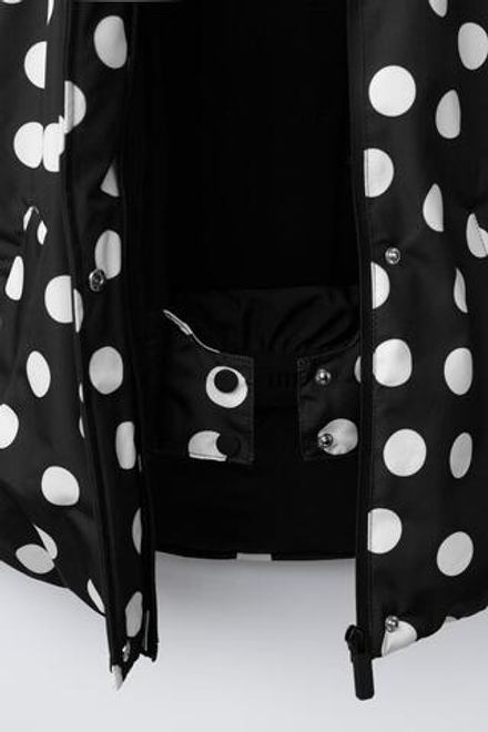 ZARA ВОДОНЕПРОНИЦАЕМАЯ И ВЕТРОЗАЩИТНАЯ КУРТКА В ГОРОШЕК, ЧЕРНЫЙ