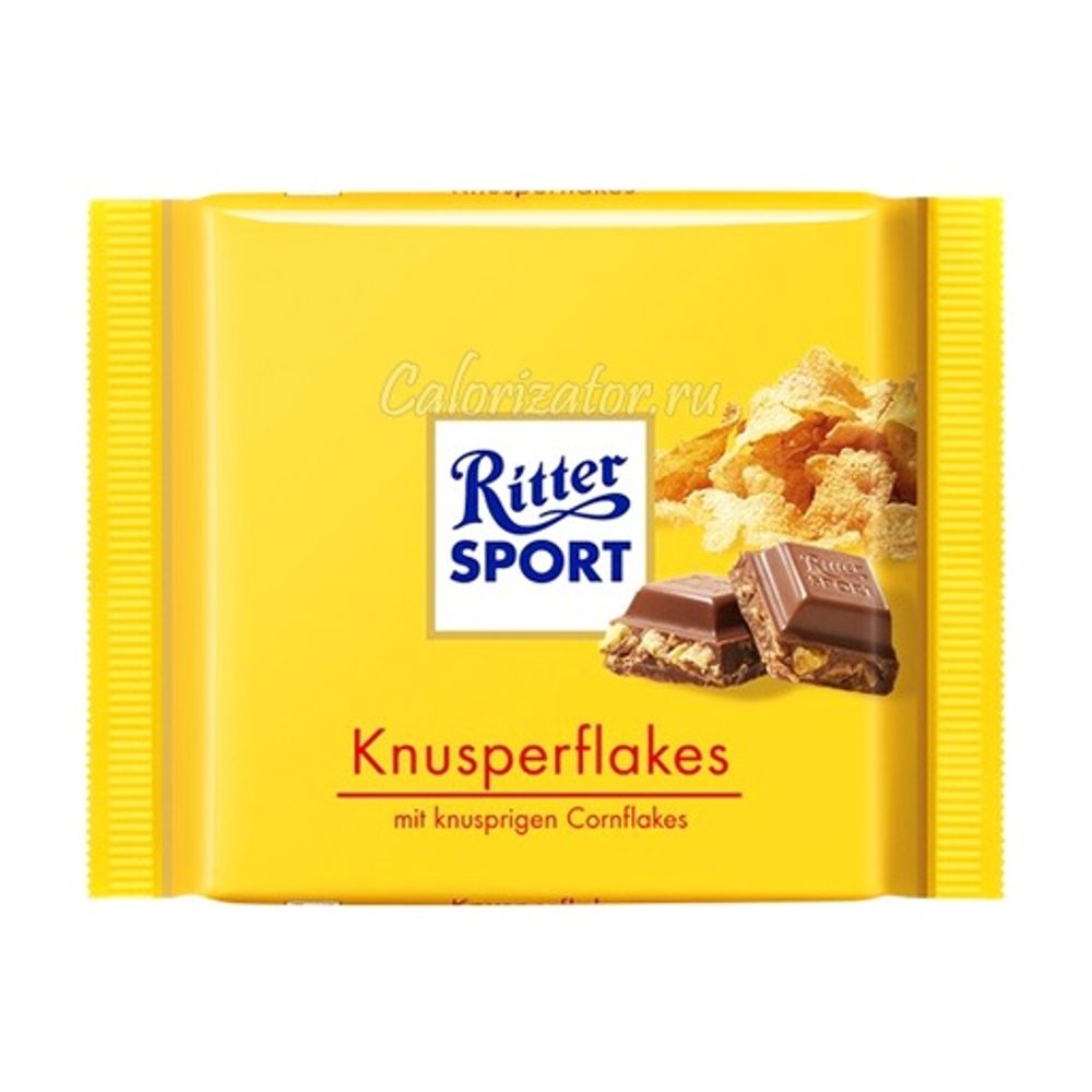 Шоколад "Риттер спорт" кукурузными хлопьями 100гр