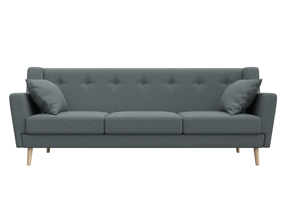 Диван кухонный прямой Брайтон 3, Амур 07 серый, Рогожка, 122451