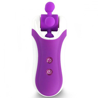 Фиолетовый оросимулятор со сменными насадками для вращения Feelz Toys Clitella