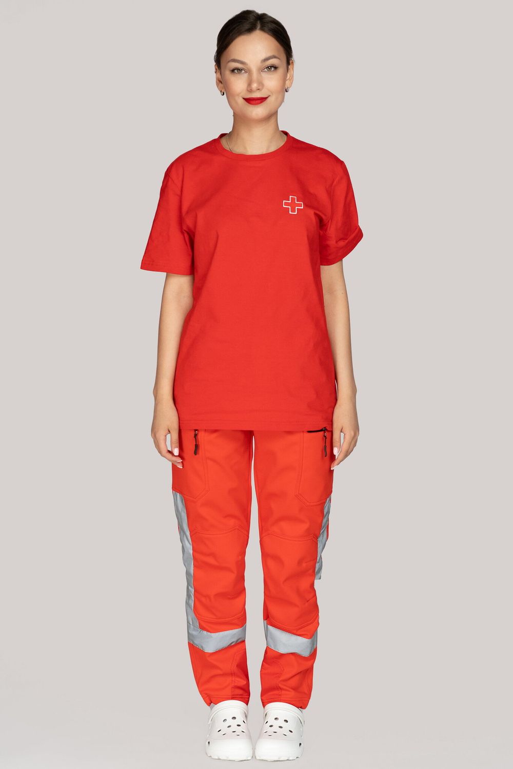 Брюки демисезонные женские Скорая помощь MedicLine SOFTSHELL красные