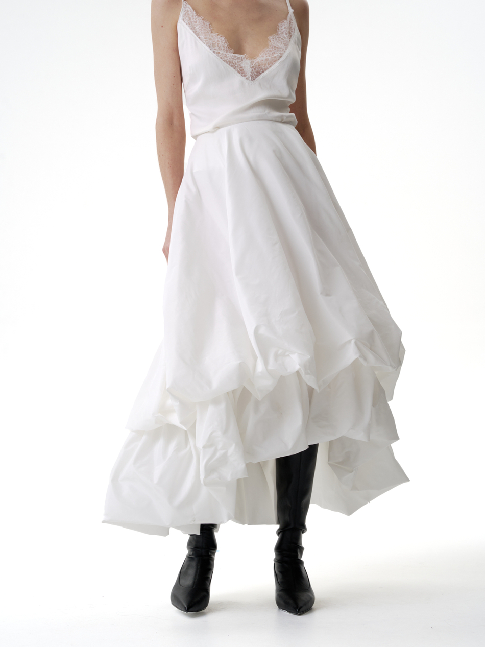 Двойная юбка-баллон из тафты белая