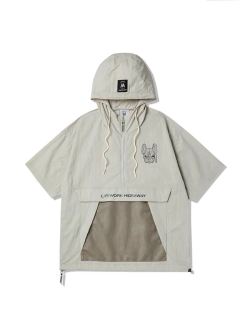 Куртка анорак нейлоновая с коротким рукавом и капюшоном