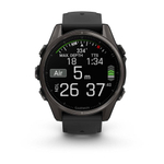 Смарт - часы Garmin fenix 8 - 43 мм, AMOLED Sapphire, угольно-черный DLC, пепельно-серый ремешок