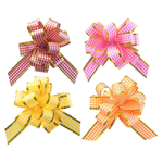 Подарочные банты-шары, 5 шт, самосборные бантики из ленты на коробку с подарком, диаметр 9 см, толщина лент 2,3 см, с длинными завязками