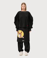 VIVIENNE WESTWOOD RED LABEL ЛОНГСЛИВ ЧЕРНЫЙ С ВЫШИВКОЙ С ОБЪЕМНЫМИ РУКОВАМИ