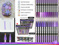 TOOLI-ART акриловые маркеры фломастеры, 22 шт., 0,7 мм Purple