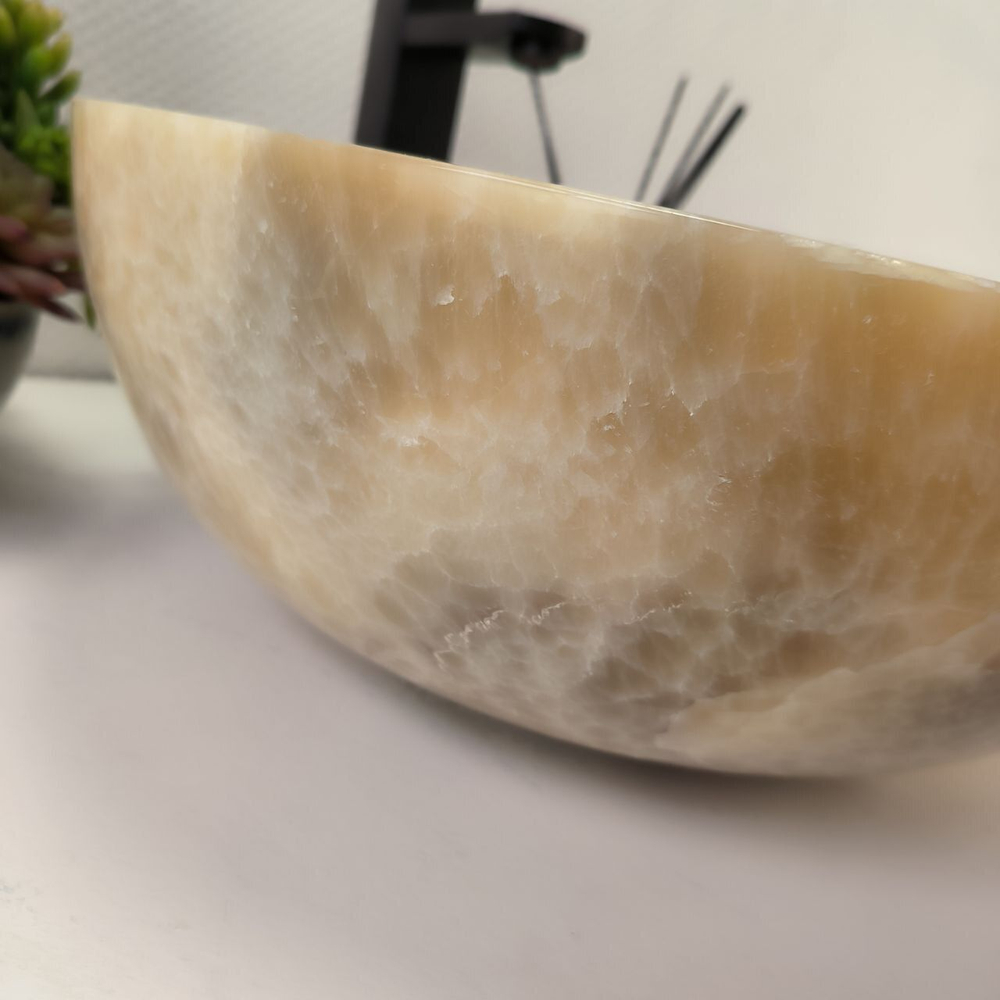 Каменная раковина из оникса Bowl Grey Small TinLip BO-03022 (40*40*15cм) 44