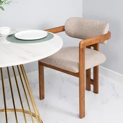 Стул Oberon, бежевая рогожка, ножки орех