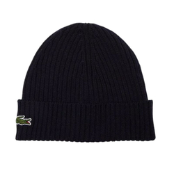Шапка зимняя Lacoste Unisex Ribbed Wool - navy blue