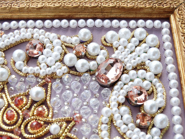 ЖС-13-ЗР Набор для вышивания хрустальными камнями Святые Петр и Феврония (розовый)