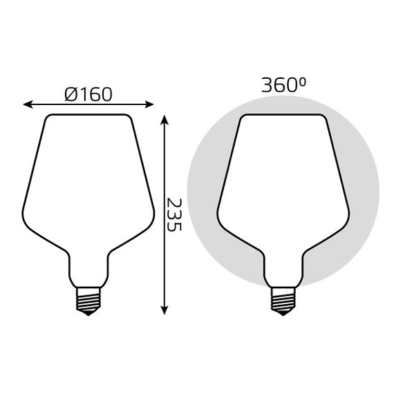 Лампа светодиодная филаментная Gauss E27 9W 4100К матовая 1016802209