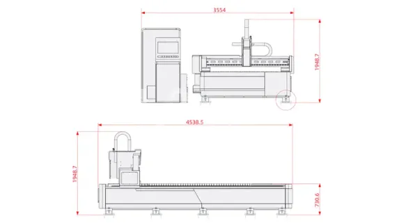 Базовый лазерный станок HGTECH SMART3015 1,5 кВт для резки листов металла