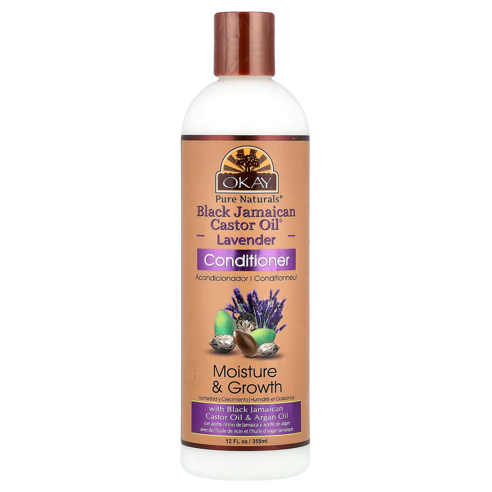 Okay Pure Naturals, Черное ямайское касторовое масло, кондиционер, лаванда, 355 мл (12 жидк. унц.)