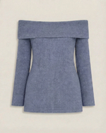 Anna джемпер с отворотом в голубом