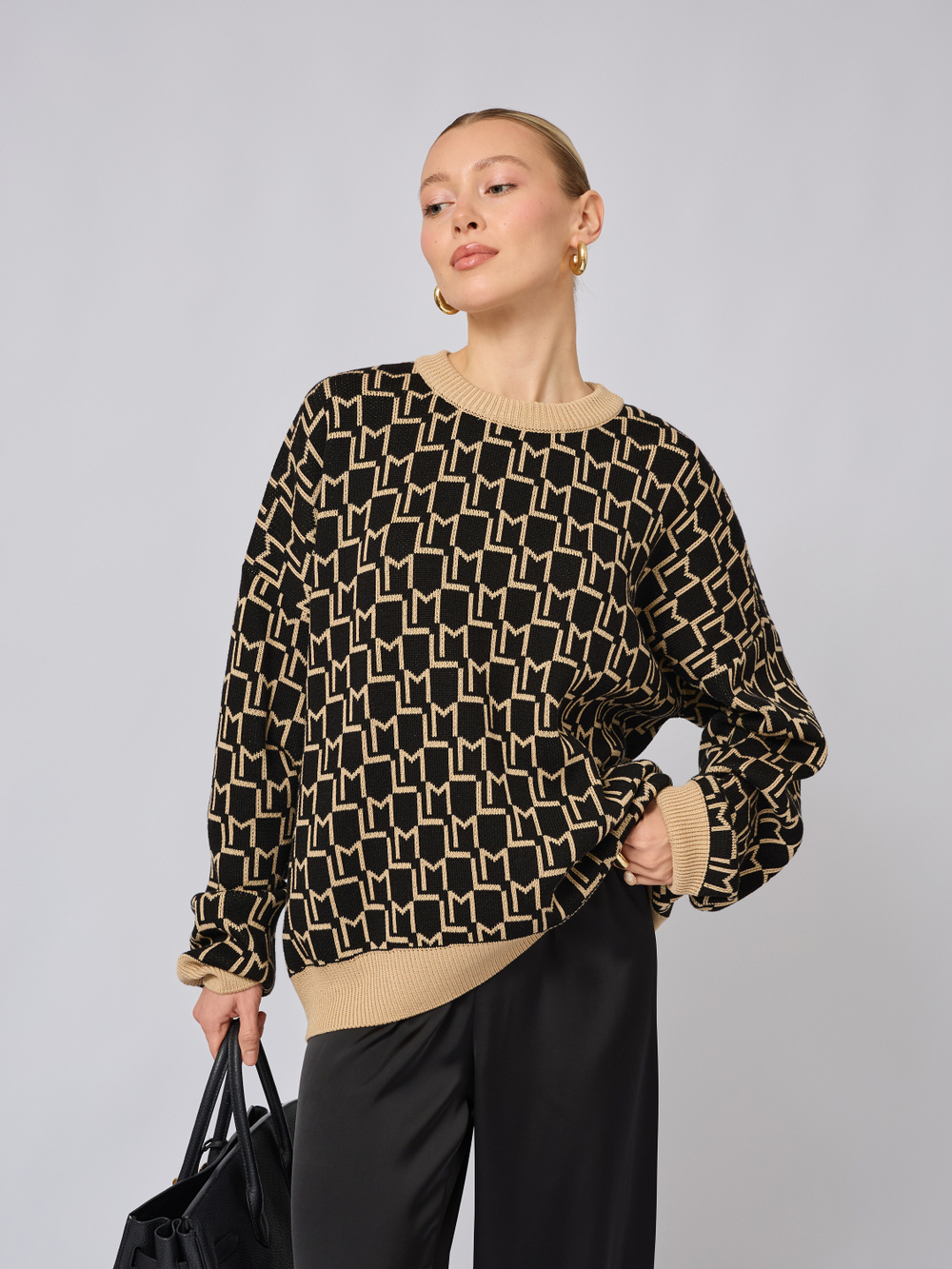 Джемпер оверсайз с логотипом "ML"