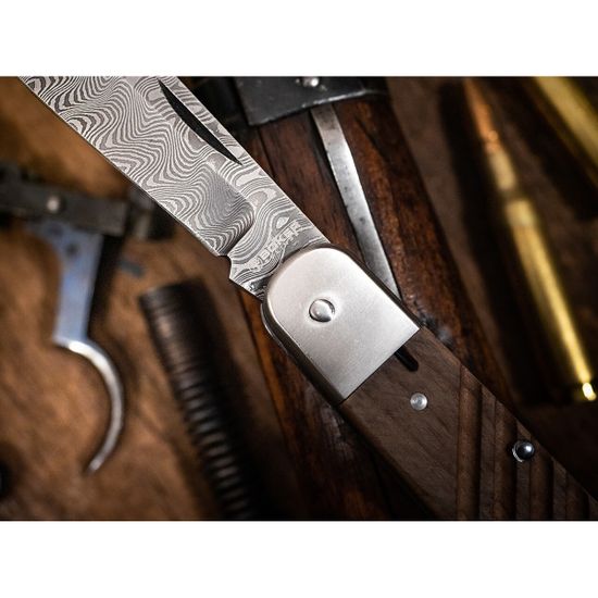 Складной нож Boker 110715DAM 98k-Damascus c клинком из стали Damasteel, рукоять дерево (Орех)