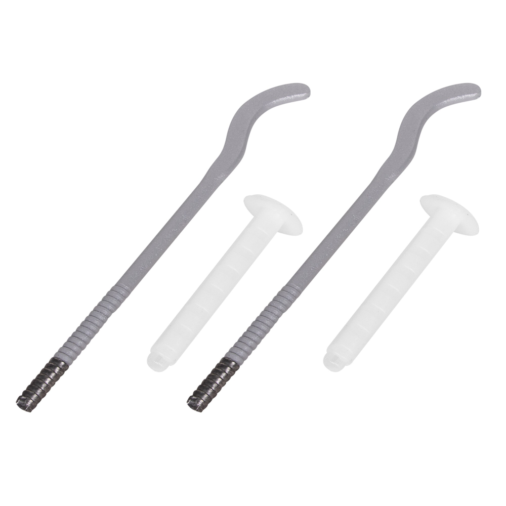 Комплект плоских кронштейнов с дюбелями 7,2х170мм, серебристые