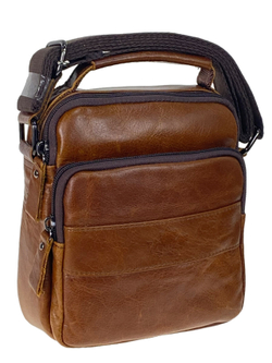 Мужская сумка из натуральной кожи, цвет коричневый