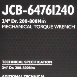 Ключ моментный 200-800Нм, 3/4'' JCB JCB-64761240