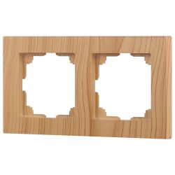 Рамка для розеток и выключателей Intro Accent 6-502-11 на 2 поста, СУ, сосна | Intro